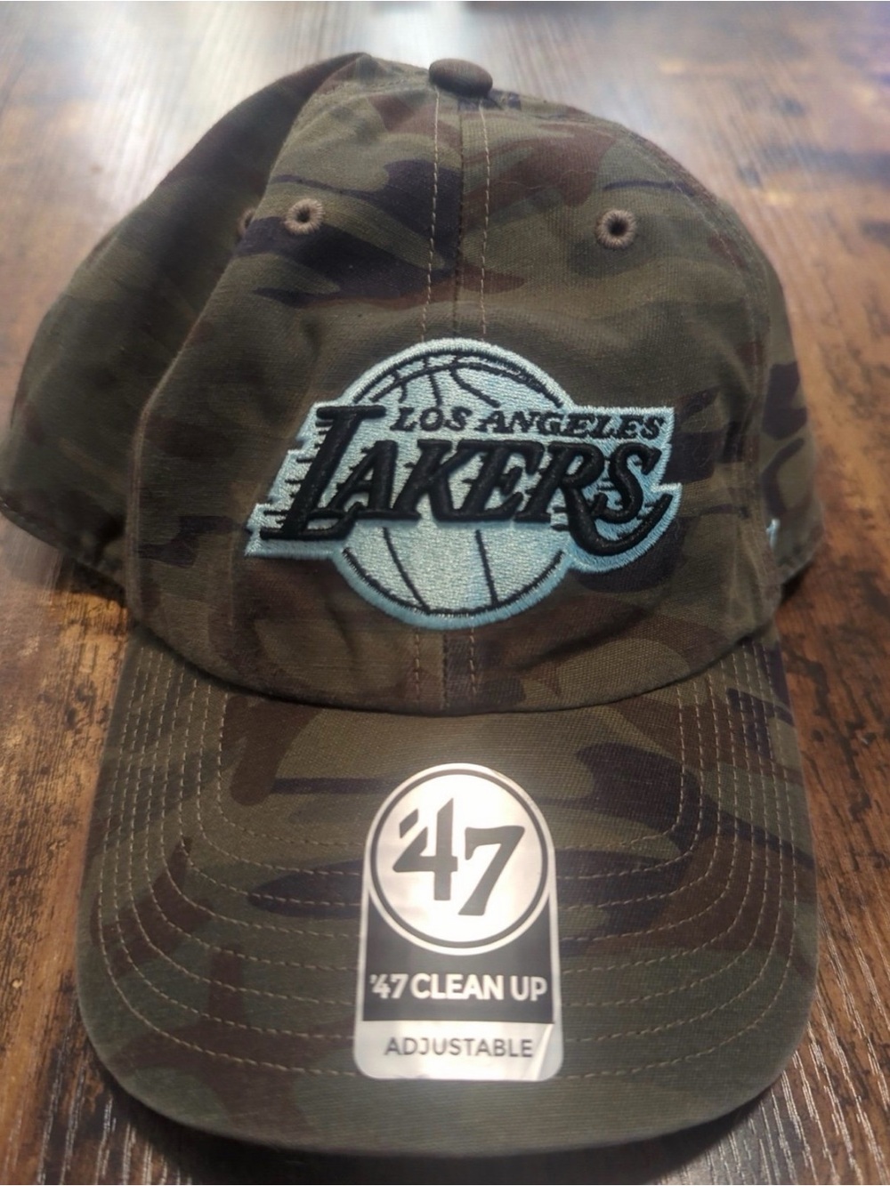 47 Brand Los Angeles Lakers Camo Hat with Teal Logo